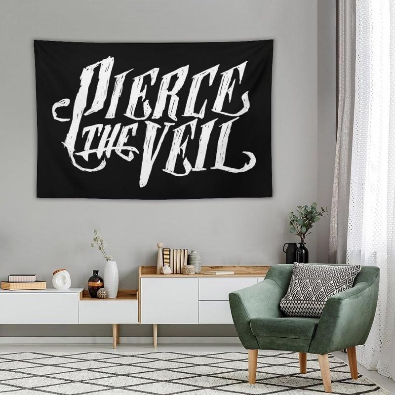 VIKAMA Pierce The Veil Band Tapestry Black and White Hardcore Rock American Punk Living Room Decoration Home Decoration
