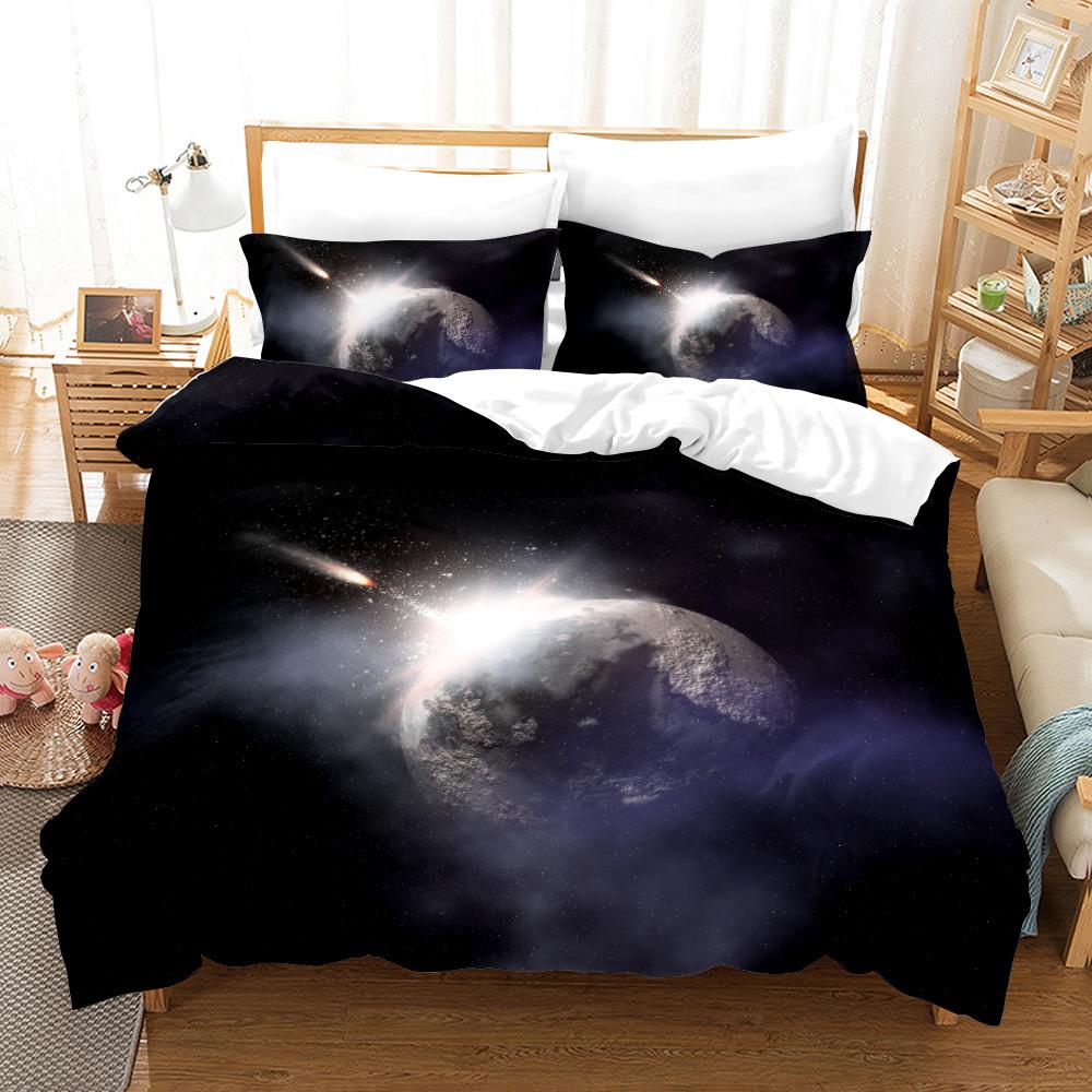 3D космическое звездное небо с принтом на тему домашнего постельного белья, пододеяльник, наволочка, простыня/двуспальная кровать, полноразмерное постельное белье, украшение для дома