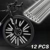 12Pcs Bicycle Spoke Reflectors Bike Reflector Tube Cycling Night Safety Reflective Bikes Wheel Rim Spoke Mount Clip Tube 80mm