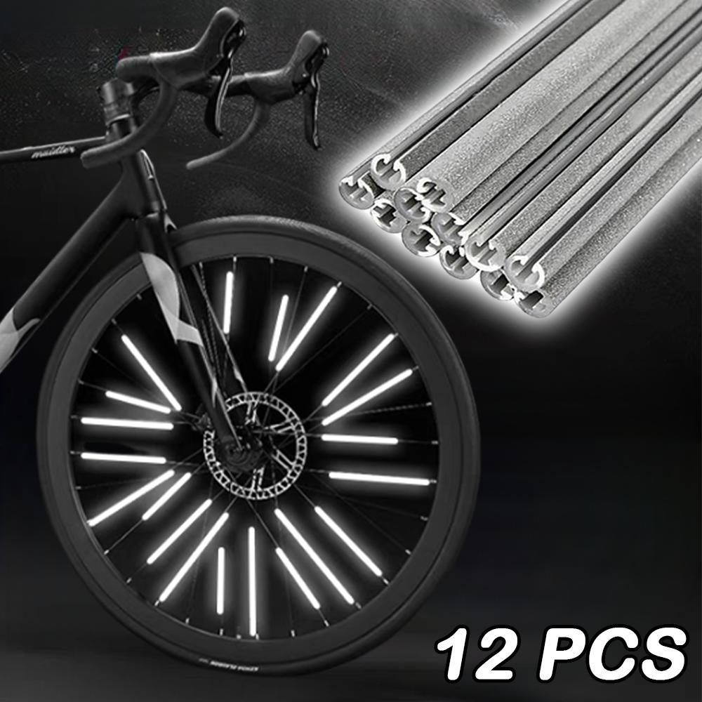 12Pcs Bicycle Spoke Reflectors Bike Reflector Tube Cycling Night Safety Reflective Bikes Wheel Rim Spoke Mount Clip Tube 80mm