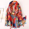 Luxury Brand  Cotton Scarf Women Large Shawls Pashmina Muslim Hijab Foulard Design Print Lady Beach Stole Head Scarves Pareo