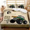 Truck Duvet Cover Set Automobile Blue Monster Pickup Truck Off Road Vehicle Bedding Set For Boys King Size Polyester Quilt Cover
