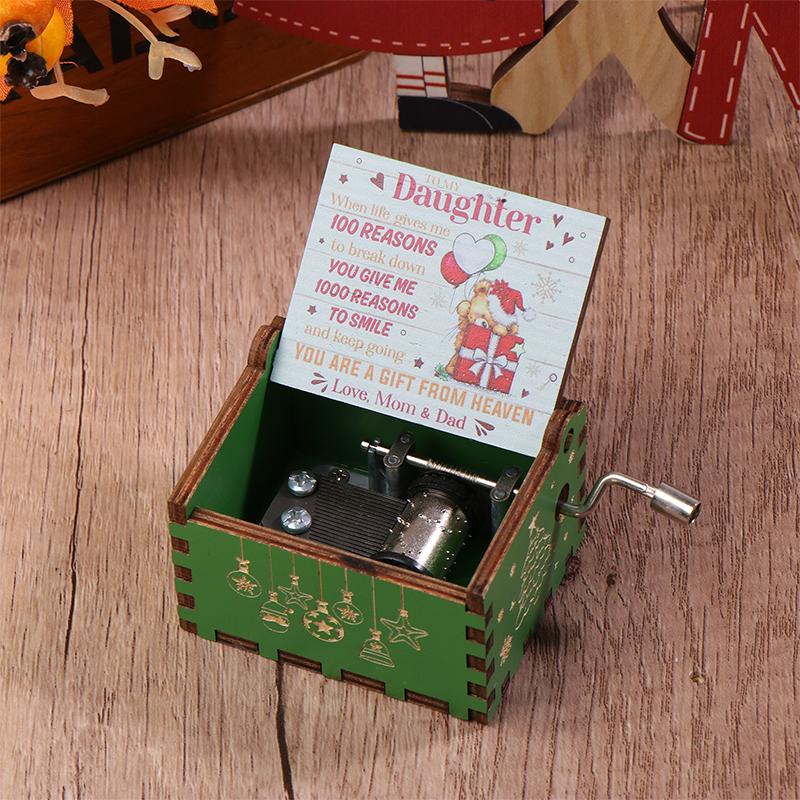 Рождественская деревянная музыкальная шкатулка с рукояткой на Хэллоуин, веселое рождественское украшение для дома, подарок на Рождество, день рождения, год