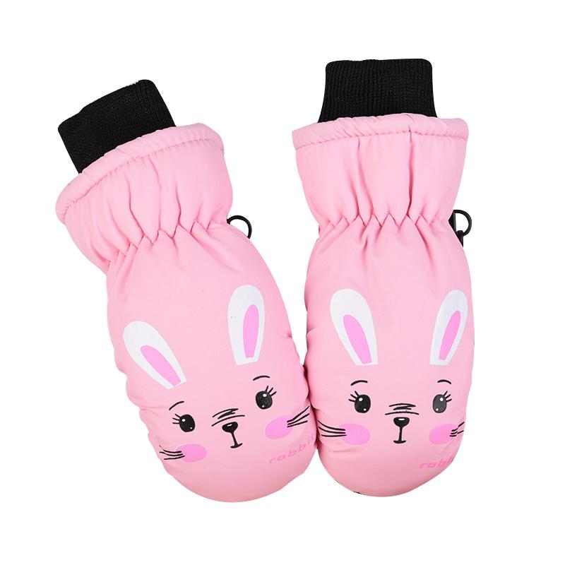 Осенне-зимние детские перчатки, рождественские детские варежки с мультяшным принтом для девочек и мальчиков, толстые флисовые водонепроницаемые детские перчатки на полный палец