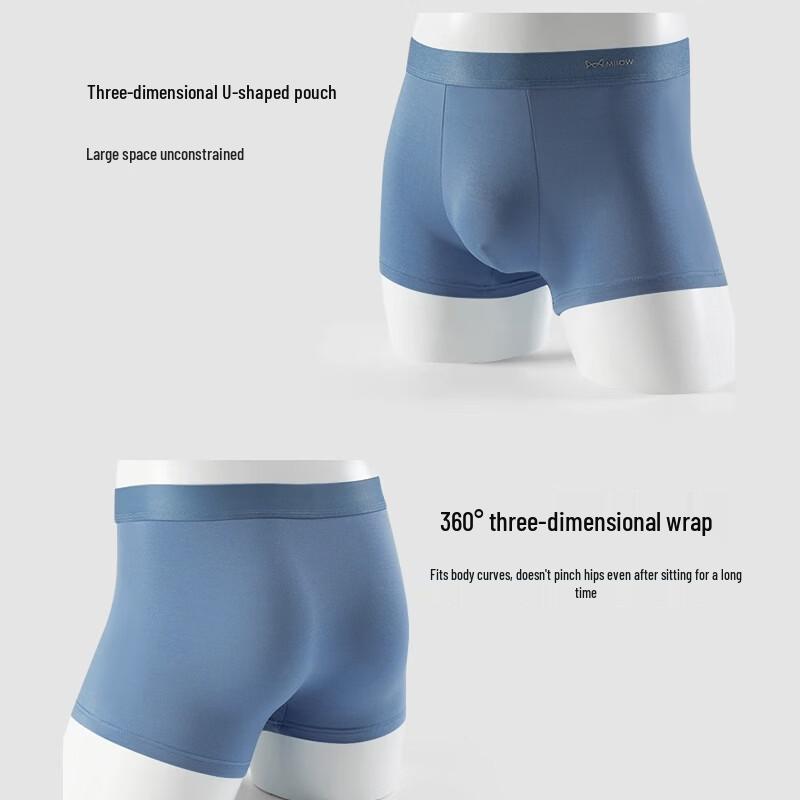 Miiow Men's Silk-Crotch Cotton Breathable Antibacterial Briefs