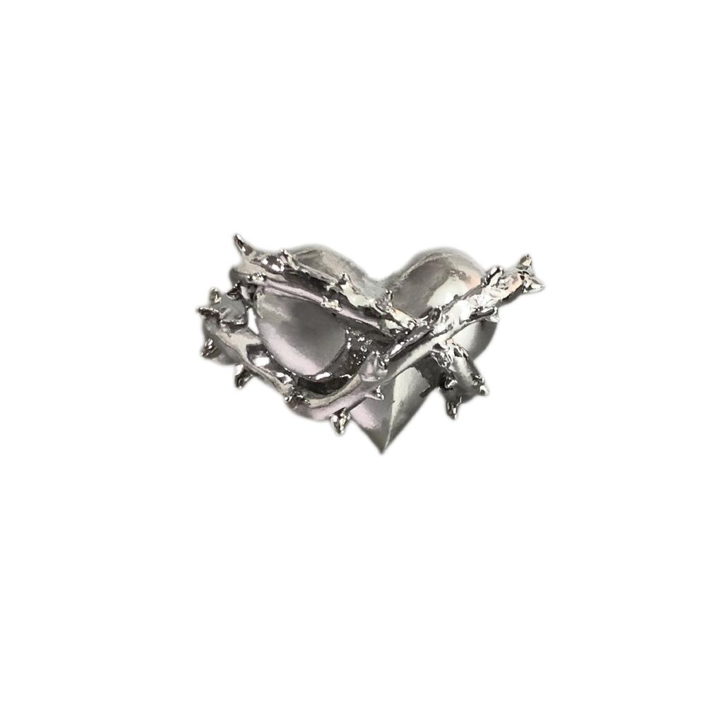 Harajuku Dark Wind Thorns Love Open Ring Trend Ins Cold Heart-shaped Ring for Women