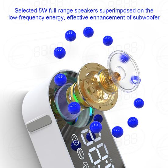 Портативная беспроводная колонка зеркальные часы с эффектом погружения, ослепительным стереозвуком, усиленными басами, совместимая с Bluetooth