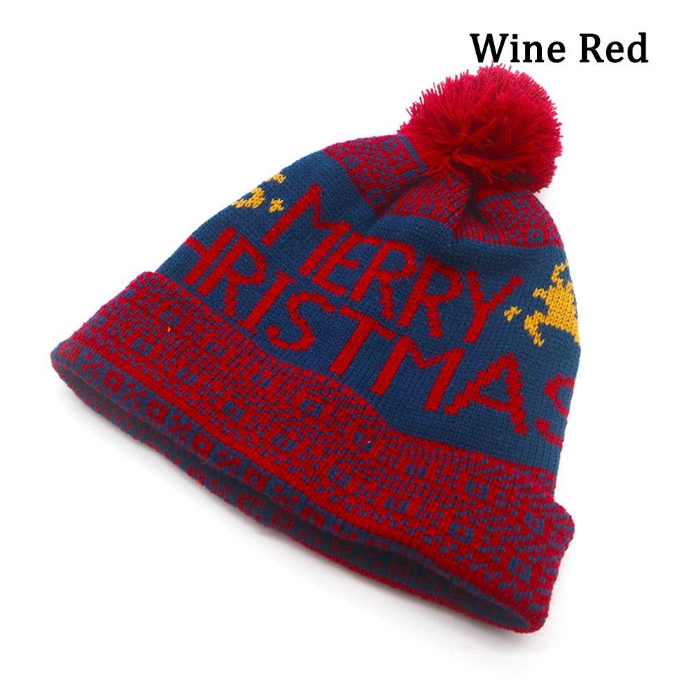 Зимние теплые вязаные шапки с помпоном, лыжная шапка, новая рождественская вязаная шапка, мужская и женская