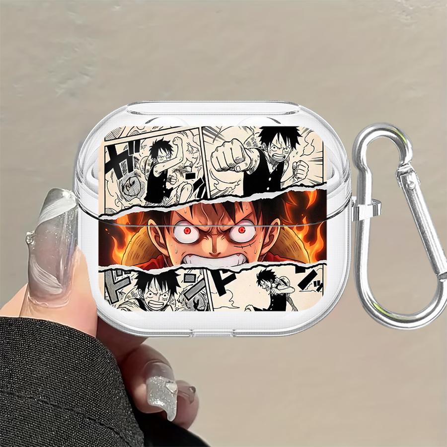 Anime Ones Pieces Clear Earphone Cases Cover With Hook Case For Samsung Galaxy Buds 4Pro Live 2Pro 3 FE 2 4 Pro 3Pro