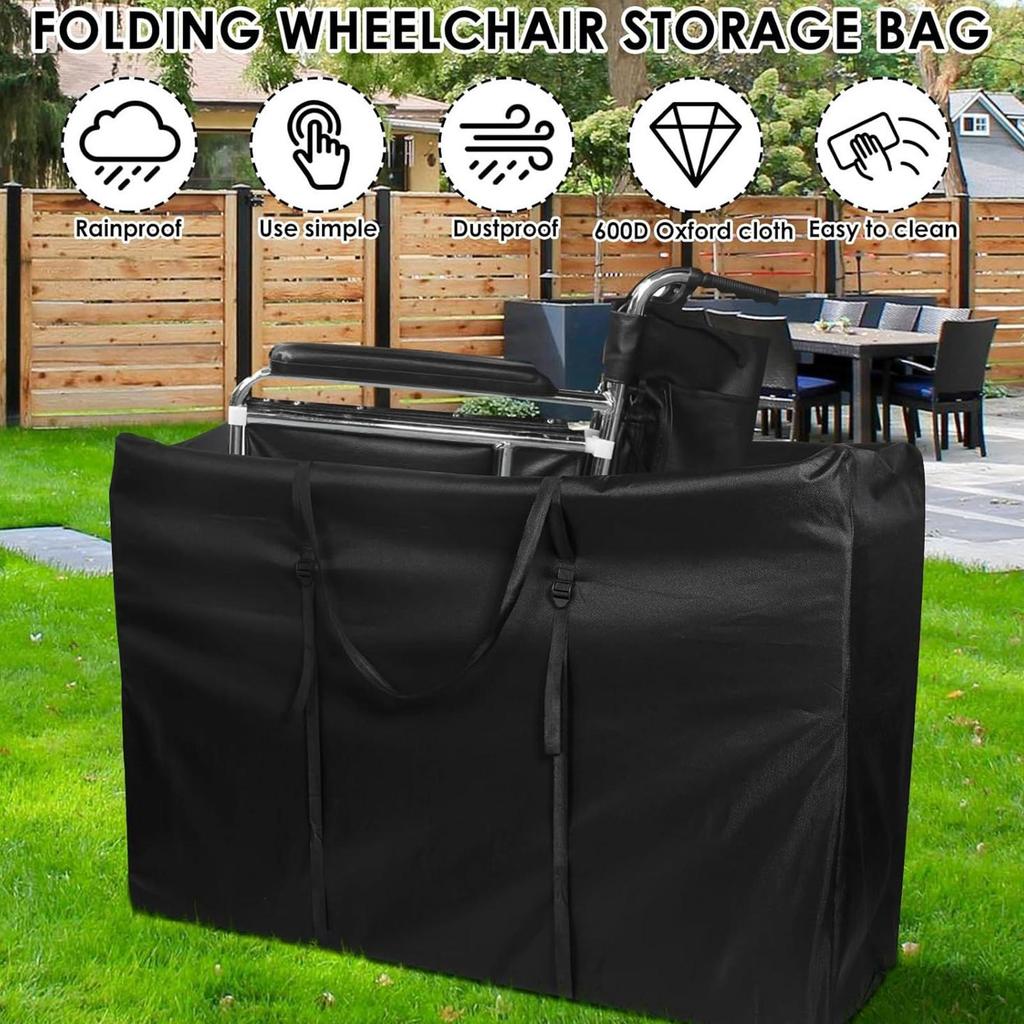 Rollator Travel Bag Foldable Wheelchair Storage Bag Waterproof Folding Wheelchair Bag Wear Resistant Transport Chair Walker Bag