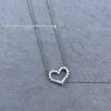 European Tiffany-Style Heart-Shaped Diamond Necklace - Medium Size, Trendy Women's Fashion Accessory
