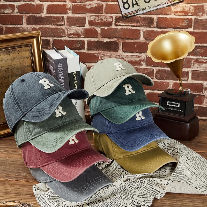 New Retro Old-washed Letters Embroidered Baseball Cap Men and Women with Duck Tongue Hats