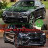 Car Front Bumper Grill For BMW X6 G06 M50i M50d X6M F96 2019-2023 Double Slat Front Kidney Grille Bodykits Tuning Gloss Black