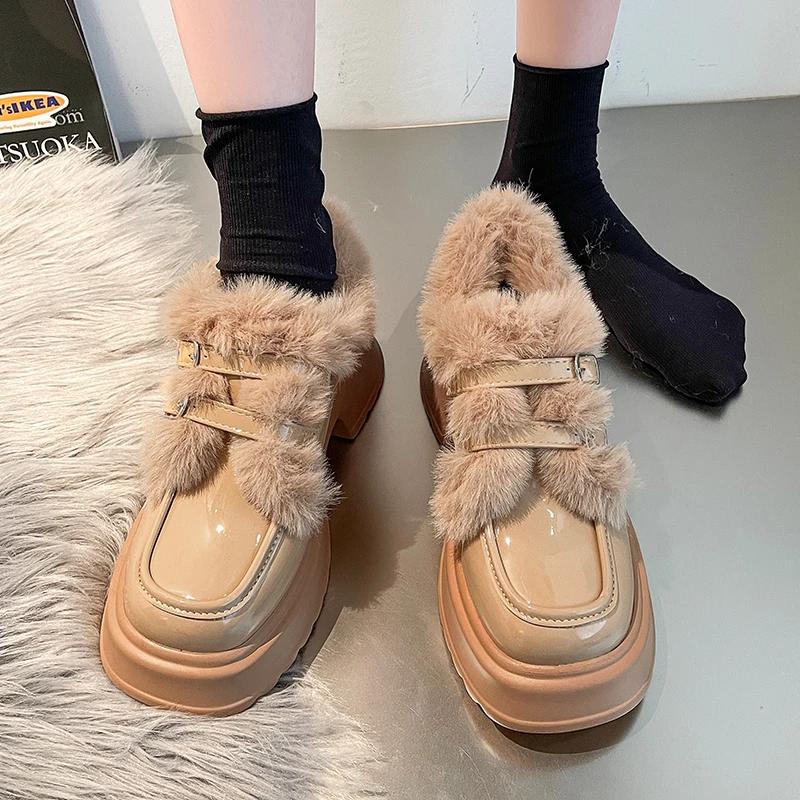 Туфли-лоферы на высоком квадратном каблуке с круглым носком, женская обувь без застежек, распродажа 2024, новые туфли-лодочки из цельного хлопка, мокасины