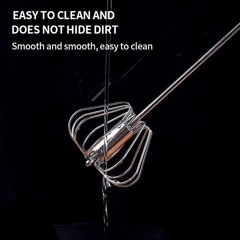 Stainless Steel Semi-Automatic Egg Beater - Multifunctional Manual Milk Frother & Whisk for Mixing, Baking, and Cooking