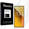 Закаленное стекло для Xiaomi Redmi Note 13 5G [Упаковка 4 шт.] Защитная пленка для экрана Phonillico®