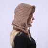 Men Women Warm Crochet Winter Plus Velvet Thickening Slouchy Siamese Collar Hat