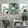 Scandinavian Green Leaves Flowers Picture Tropical Plant Wall Art Canvas Painting Nordic Posters and Prints Living Room Decor