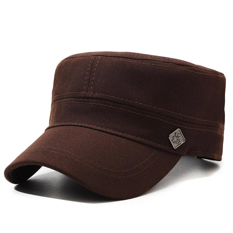 Мужская шляпа весна-осень с плоским верхом, шляпа от солнца, кепка для людей среднего и пожилого возраста