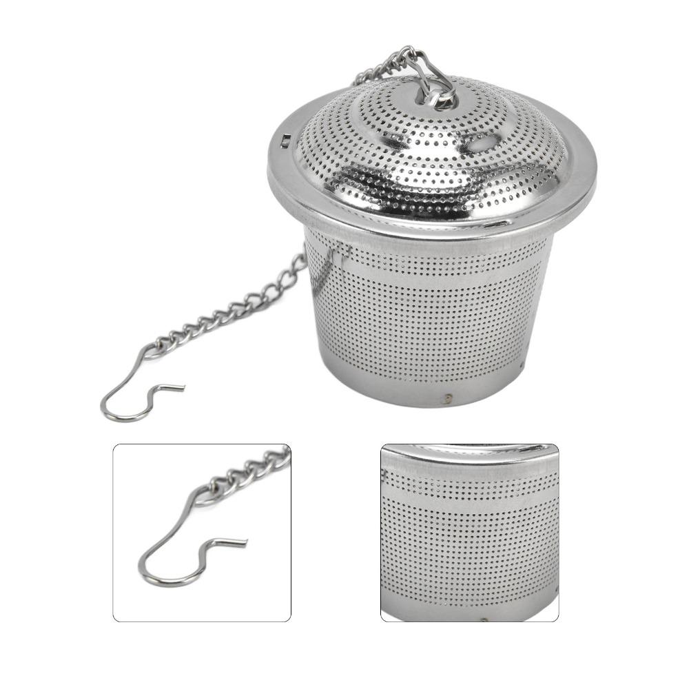 Stainless Steel Loose Tea Steeper Barrel Shaped Tea Infuser With Saucer Tea Ball Tea Brewing