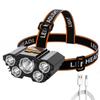 5 LED Headlamp Rechargeable Powerful Head Lamp with Built-in 18650 Battery Outdoor Camping Headlight Head Flashlight Head Light