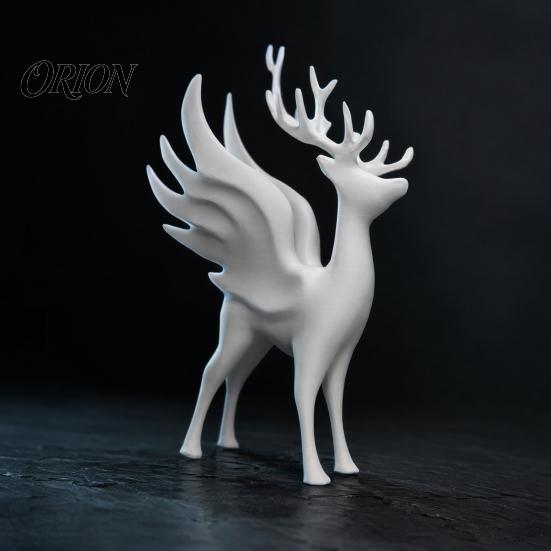 Декоративный Олень с Крыльями Рождественская Статуэтка Лося Крылья, 3D Печатная Фигурка, Современная Матовая Черная Стоящая Скульптура Оленя для Обеденного Стола,