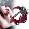Серьги с асимметричным камнем Red Moon Gem, хип-хоп, готика, темные серьги-подвески, кисточка, цепочка, серьга-капелька, дальняя пряжка, ювелирный аксессуар