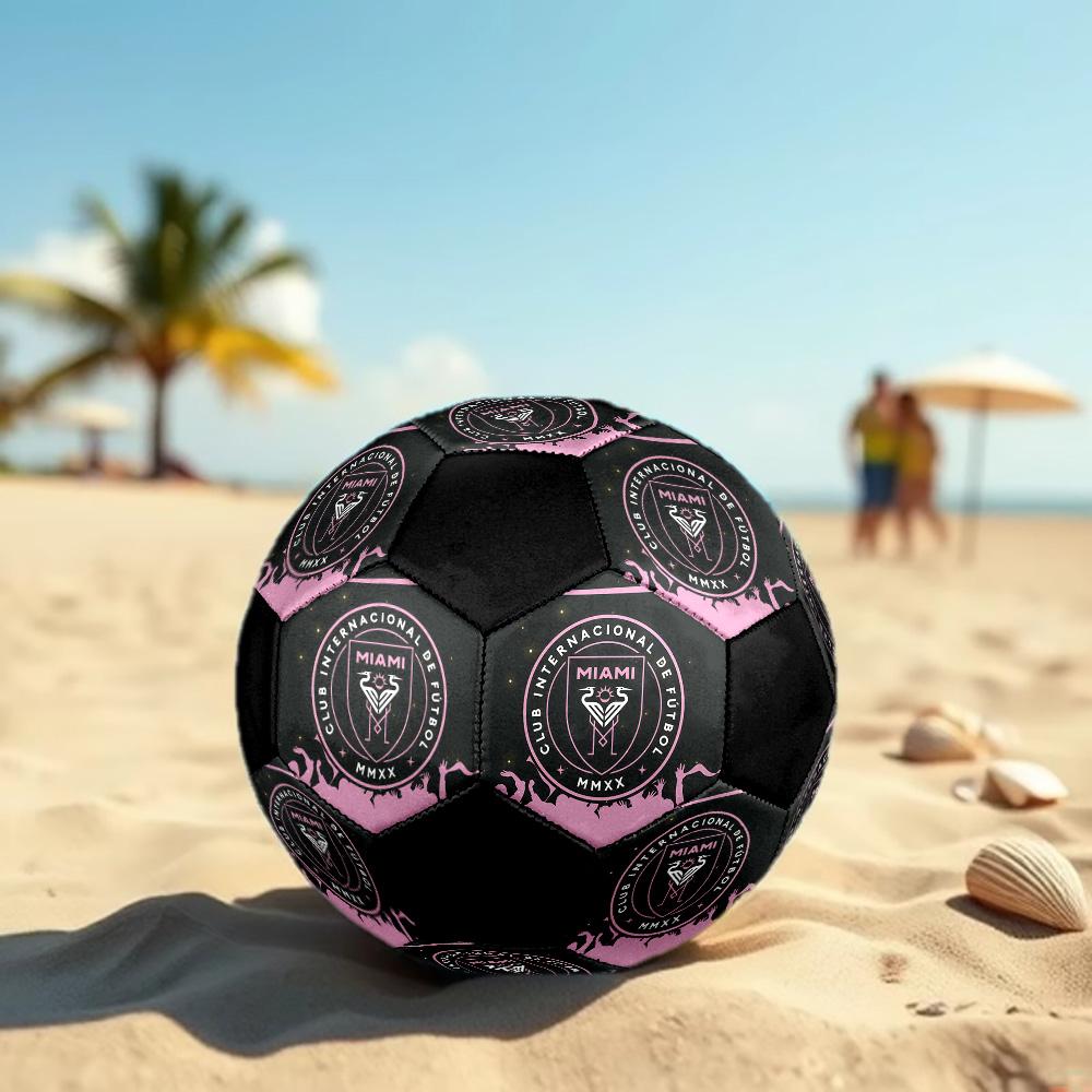 Футбольный мяч Inter Miami CF Цветной Для всех возрастов Машинная строчка ПВХ Готов к соревнованиям Прочный Высокий отскок.РАЗМЕР5