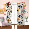 2Pcs- Dark Flowers - Printed Curtains -100% Polyester Material, Suitable for Bedroom Curtains and Living Room Decoration;