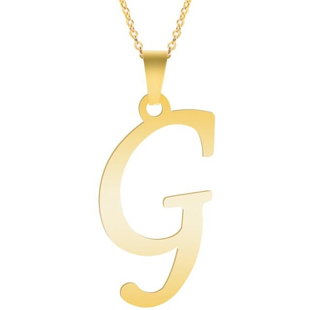 Золотые ожерелья с алфавитом для женщин, ювелирная цепочка на шею, 26 букв, подвески, ожерелье, колье из нержавеющей стали, женский аксессуар