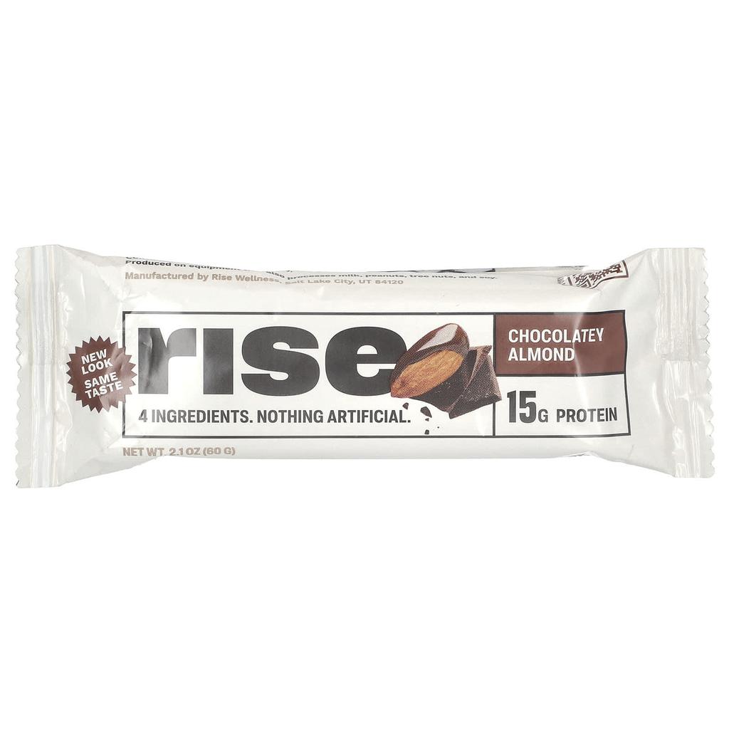 Rise Bar Protein Bar, Chocolate Almond, 12 Bars, 60g (2.1oz) Each