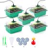 5pcs Seedling Tray with Led Grow Lights Plant Seed Starter Tray Kit Greenhouse Growing Trays with Light Useful Garden Tool