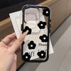 Черный чехол для телефона с цветами для iPhone 17 Pro Чехол iPhone 11 15 14 13 12 16 Pro Max 17 Air Мягкий ударопрочный Конфетный ударопрочный чехол