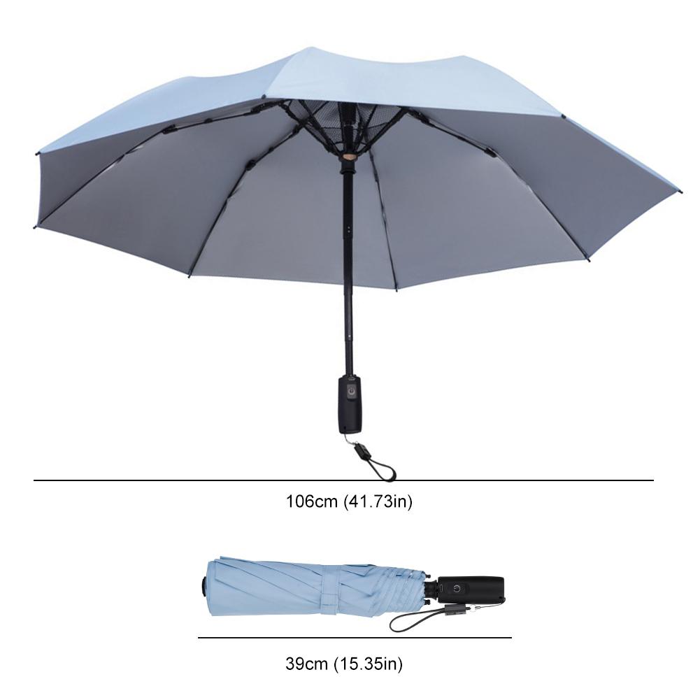 Umbrella with Fan USB Rechargeable Portable Umbrella Summer Cooling Sun Block Folding Umbrella Luxury Business Gift Umbrella