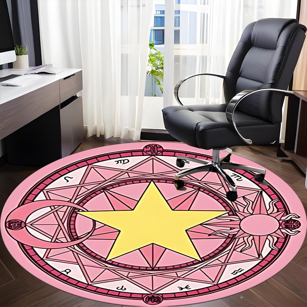 Ковер с рисунком Card Captor Sakura, Круглый коврик для офиса, Под офисные стулья, Спальня, Гостиная, Домашний декор a0908189