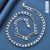 925 Sterling Silver 8mm Flat Side Chain 16/18/20/22/24 Inch Necklace Fashion Wedding Jewelry