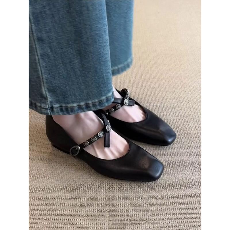 Супермягкая кожа ягненка, туфли-лодочки, одинарные туфли, женские новые балетки на плоской подошве, с мелким вырезом, с юбкой, туфли Мэри Джейн