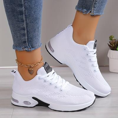 Женские кроссовки с амортизацией, удобные плетеные кроссовки на шнуровке с низким вырезом для бега, обувь для занятий спортом на открытом воздухе