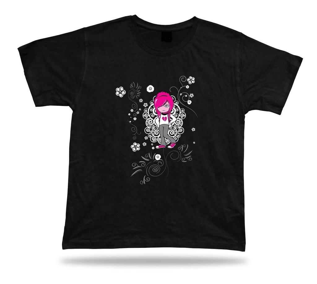 Sad Girl Emo Punk Awesome Cool Modern Stylish Tshirt Tee Design Present Apparel