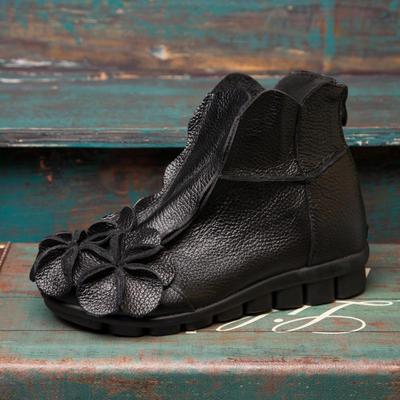 Женские ретро-сапоги Martin из натуральной кожи ручной работы с толстой подошвой и каблуком, молнией сзади, укороченный дизайн для осени и зимы