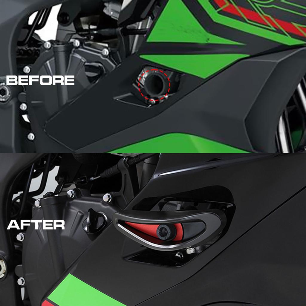 WOOGA Motorcycle Anti-Fall Pad Crash Protection Frame Slider Accessories Compatible with Kawasaki Ninja ZX-25R 2021 2022 2023 2024 ZX-4R SE/ZX-4R