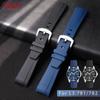 Rubber Watchband 21mm Curved End Watch Strap for Longines Conquest L37813567 L37813787 L3.781/782 Watches Band Wristwatches Band