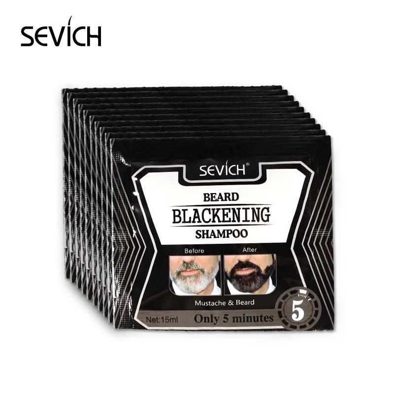 SEVICH Мужская краска для волос для бороды, мгновенная краска, шампунь для бороды с черными усами, 5 упаковок/10 упаковок