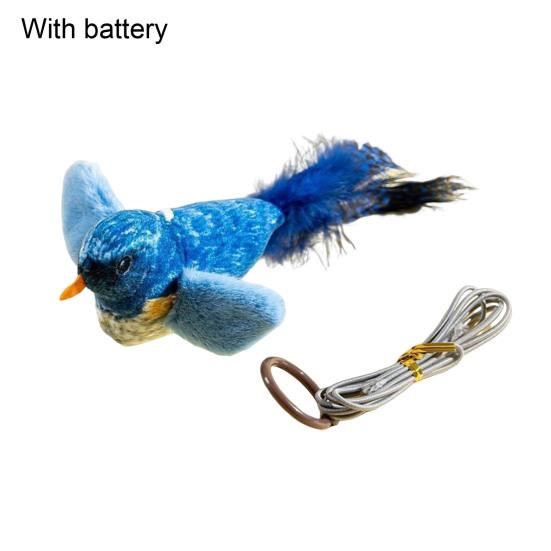 Игрушка для кошек «Щебечущая птичка» интерактивная реалистичная плюшевая птица с пищащим звуком и перышком, активируемая прикосновением, игрушка для котят для домашних кошек