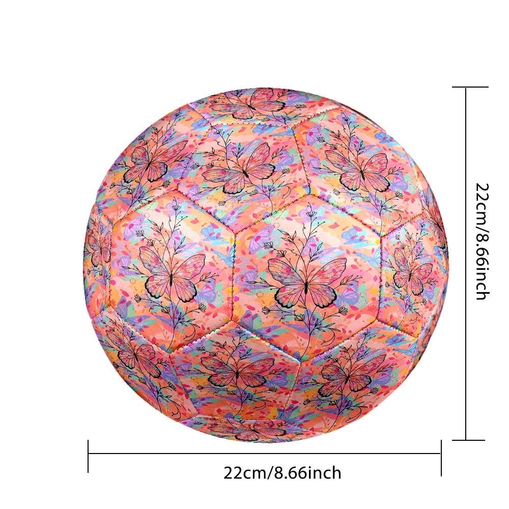 1pc Butterfly Garden Dreams Theme Soccer Ball Football, Size 5, Lightweight PVC, Outdoor Training Soccer Ball,Gift j6142