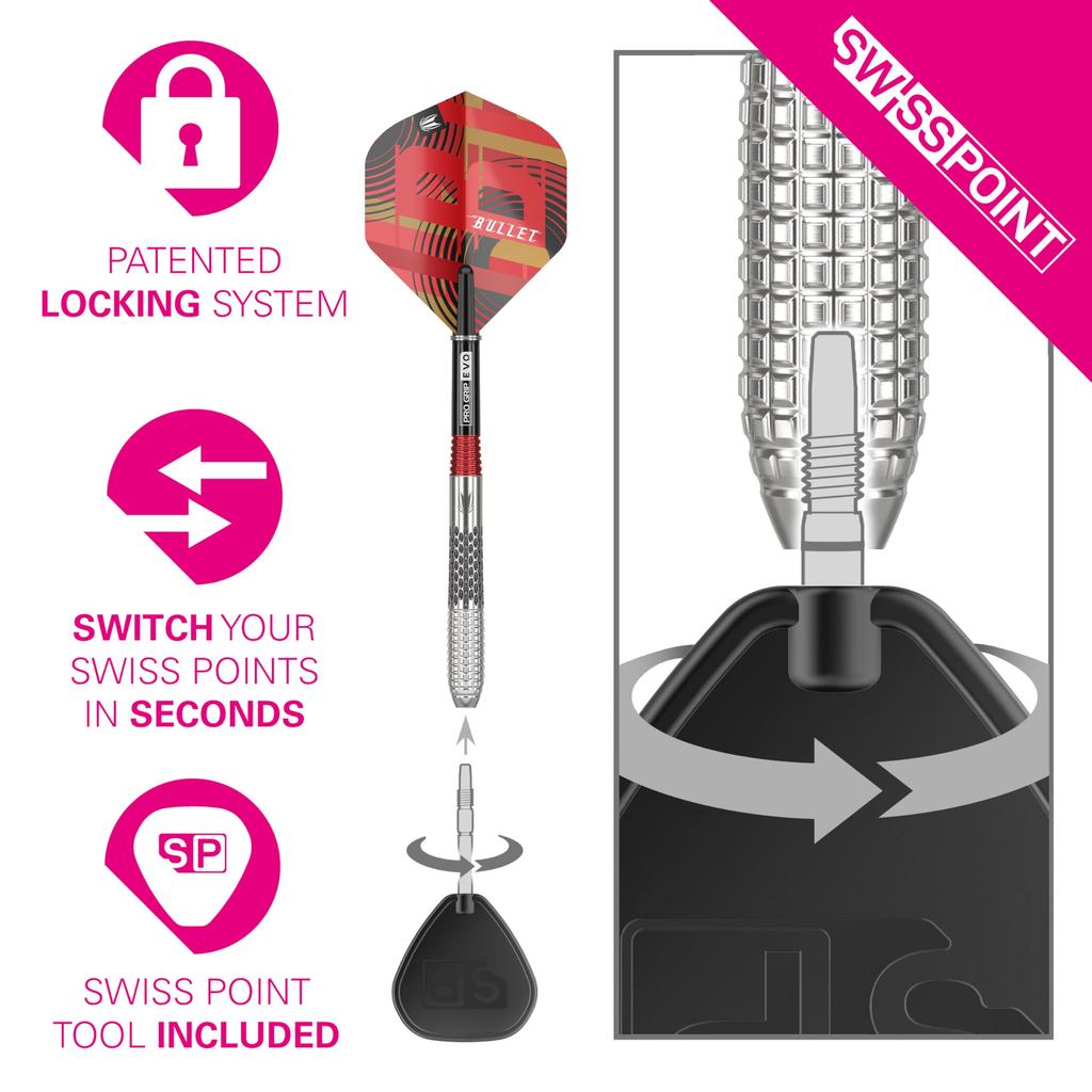 Target Дартс Стивен Бантинг G5 Вольфрамовый набор дротиков со стальным наконечником Swiss Point Дротики 5-го поколения Издание игрока Swiss Point Профессиональный набор дротиков с