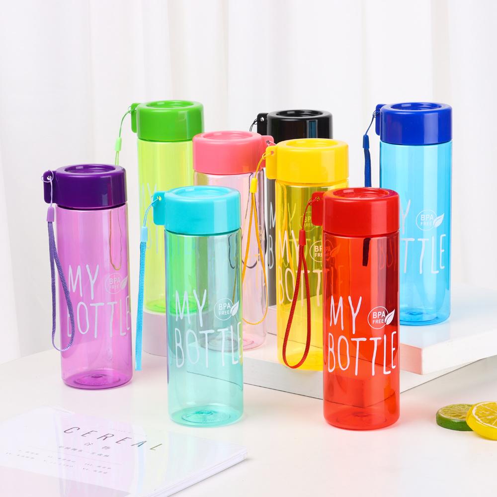 500ML Outdoor Portable Plastic Sports Water Bottle Transparent Coffee Juice Cup Drinking Cup