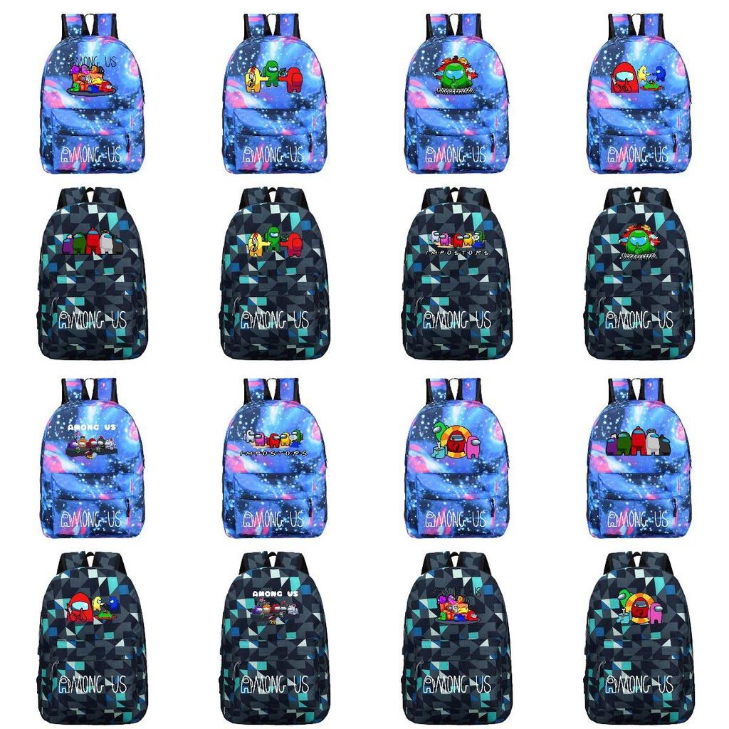 Стильный рюкзак Among Us со звездным фоном, идеально подходит для мальчиков и девочек