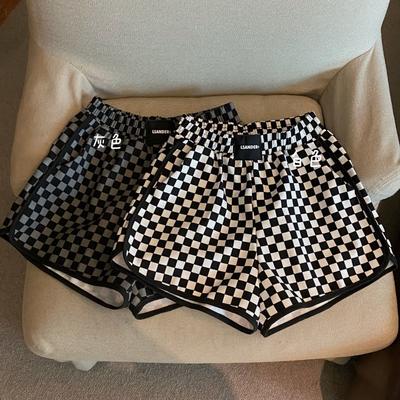 Летние Свободные Большого Размера Новые Нишевые Универсальные Клетчатые Шорты для Женщин