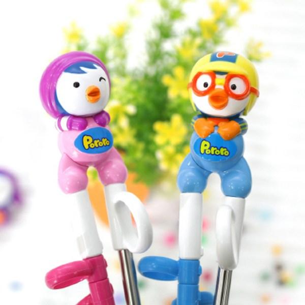Edison 3D Stainless Steel Chopsticks Pororo + Patty, Mixed Colors, 1 Set